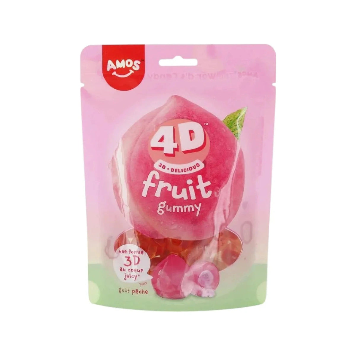 Amos 4D gummy pêche 120g