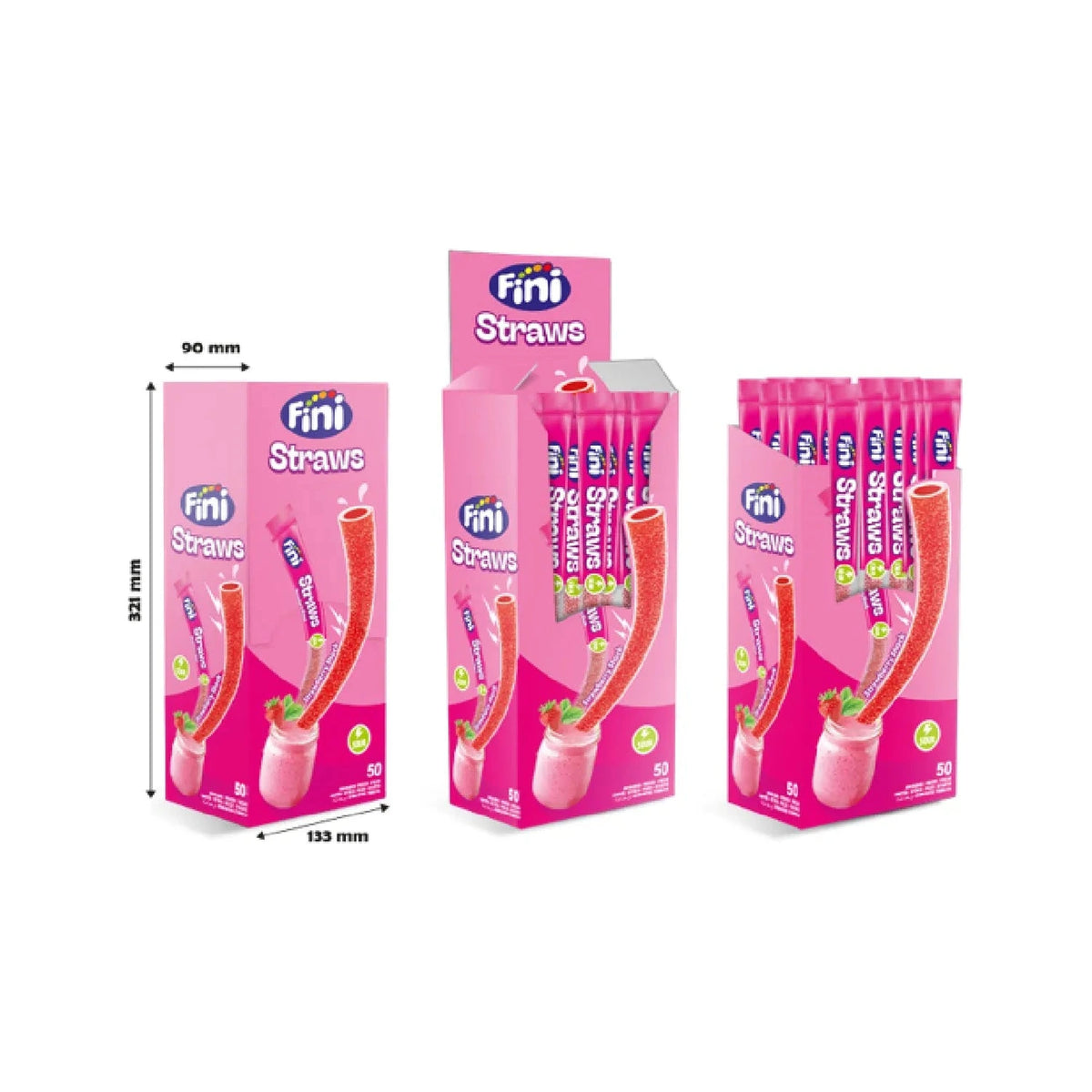 Fini pailles fraise 25g