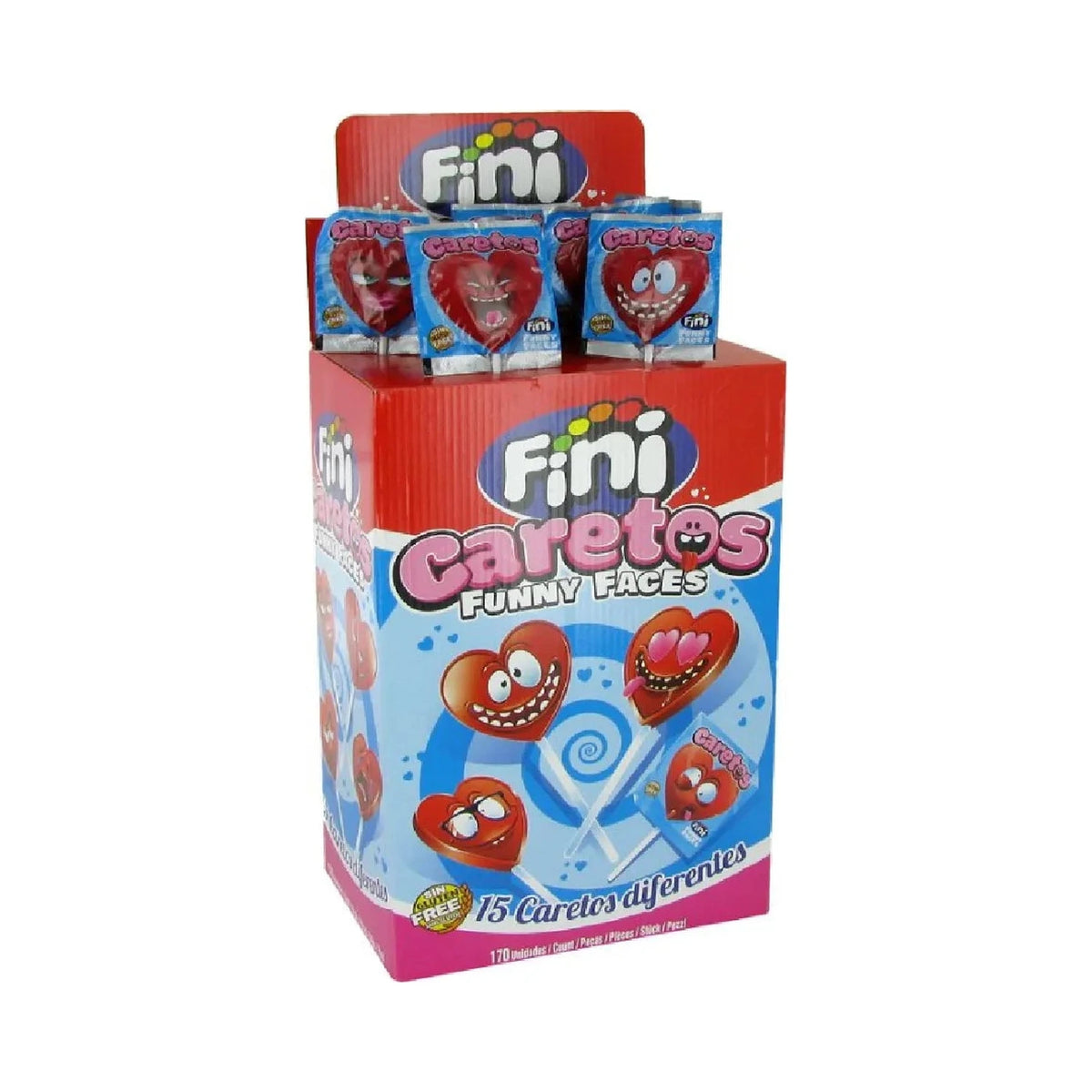 Fini Caretos sucettes fraise — boîte de 170