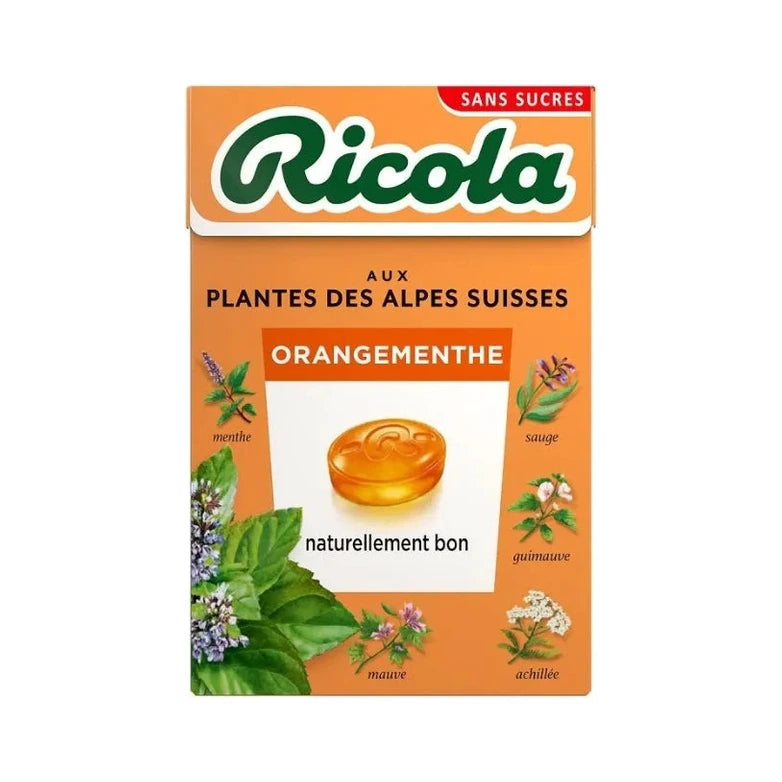 Sachet de bonbons Ricola orange menthe 50 g