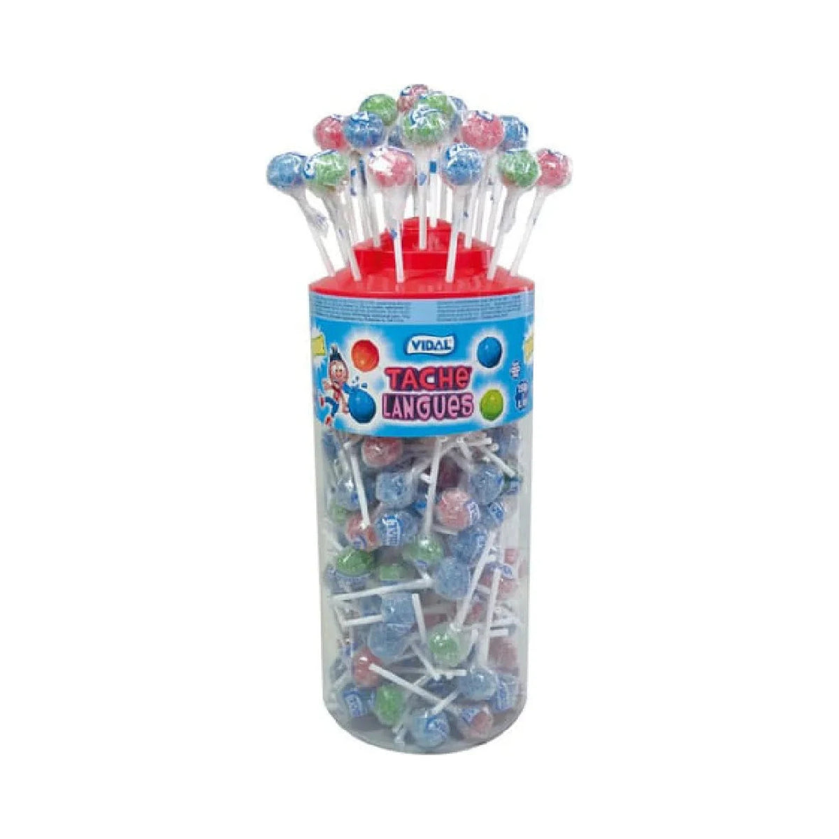 Vidal sucettes tache langue bleu — boîte de 150