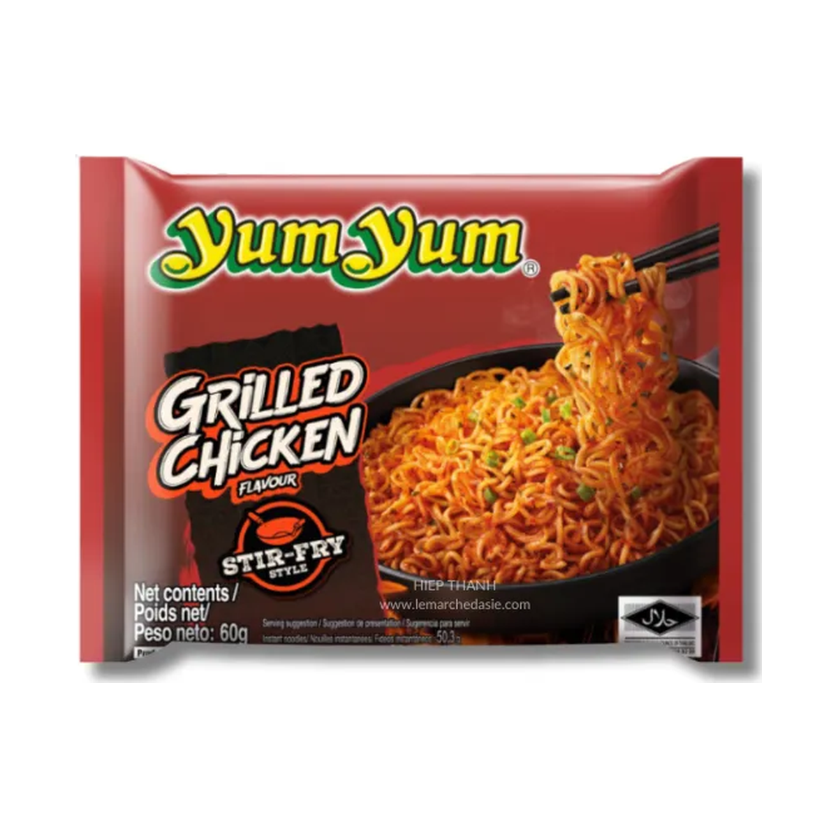 YumYum nouilles grilled chicken 60g — carton de 30
