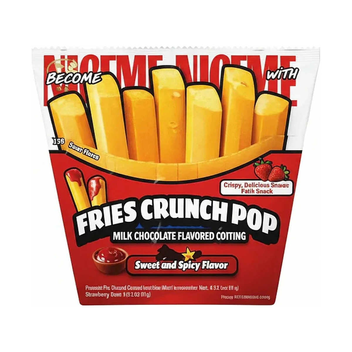 Trompe l'œil frites glacées chocolat, vanille & fraise 70g
