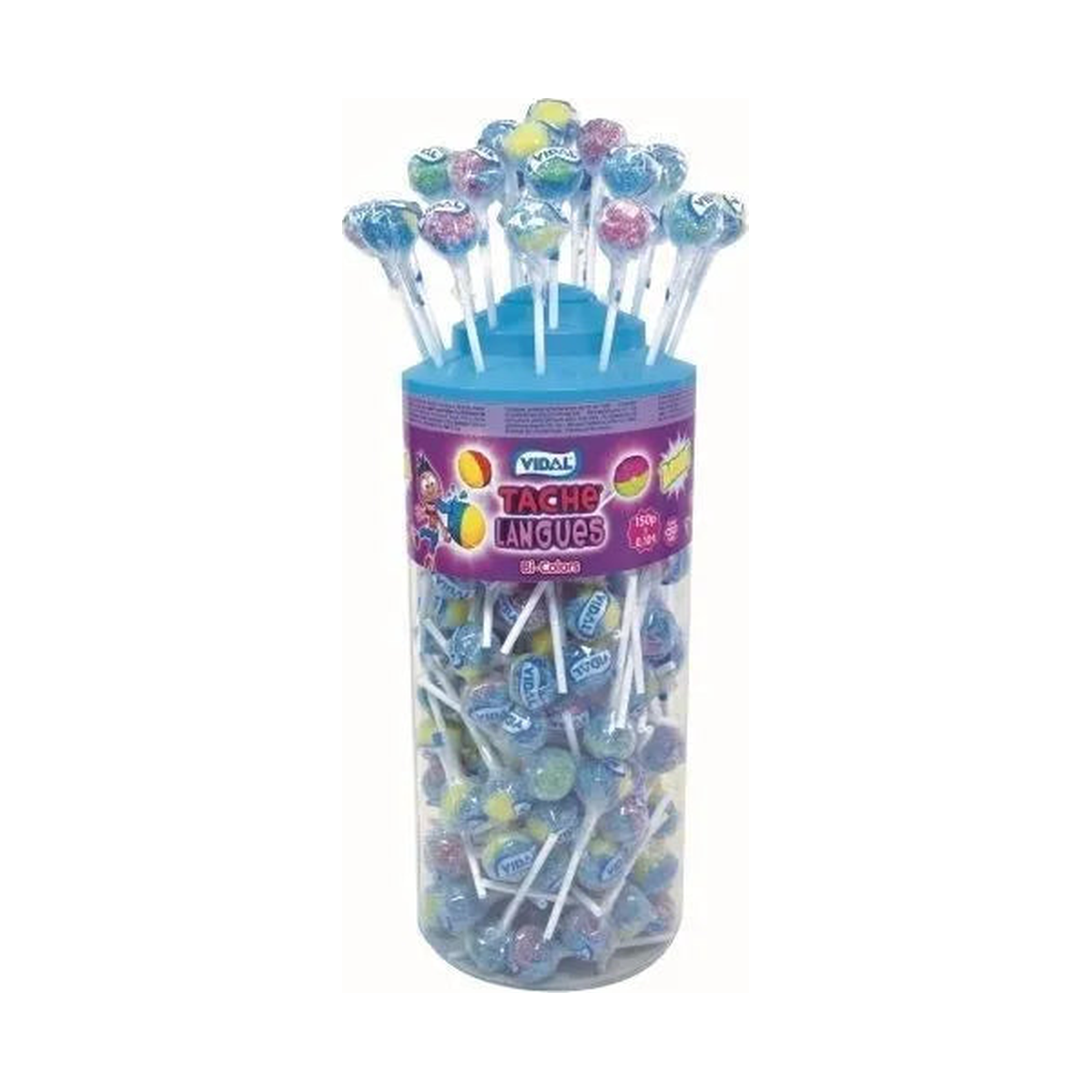 Vidal sucettes tache langue violet — boîte de 150