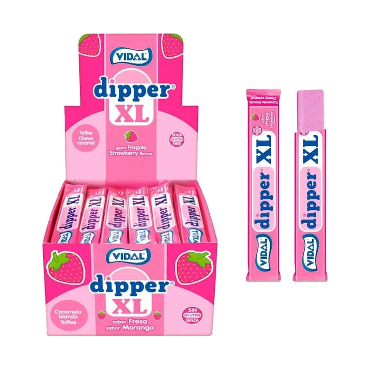 Vidal Dipper XL fraise — boîte de 100